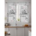 thumbnail image 2 of Grey Retro Art Curtains 54 Inch Length, Sheer Curtains for Bedroom Living Room Window Spoon Fork Vintage Farmhouse Wooden Rod Pocket Voile Drapes Kitchen Curtains Small Half Window 42"x54" 2 Panels, 2 of 6