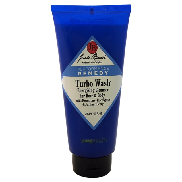 Limpiador energizante Jack Black Turbo Wash Gel de baño 10 oz para cabello y cuerpo