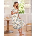 thumbnail image 3 of Ekouaer Womens Nightgowns Long Moo Moos for Women Pleated Short Sleeves House Dress with Pockets -, 3 of 5
