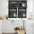 thumbnail image 3 of Coffee Beans Curtain Valances Set Coffee Cup Letterings Art Print Kitchen Curtains 24&nbsp;inch Length Rod Pocket Valance and Tiers 3 Piece Set Bedroom Bathroom Laundry Decor, 3 of 9