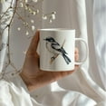 thumbnail image 4 of Bird Watching Mug, Pied Flycatcher Song Bird Mug, 11oz or 15oz White Ceramic Coffee Mug Gift for Bird Watchers, 4 of 9