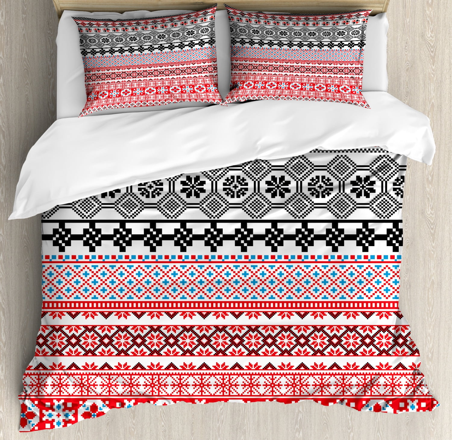 Ancient Decor King Size Duvet Cover Set, Ethnic Aztec Pattern with ...