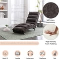 thumbnail image 6 of paproos Dark Gray Indoor Chaise Lounge with Massage, Modern Ergonomic Electric Massage Floor Lounger with Remote Control&Side Pocket, Upholstered Recliner Sleeper Chair for Living Room Bedroom Office, 6 of 13