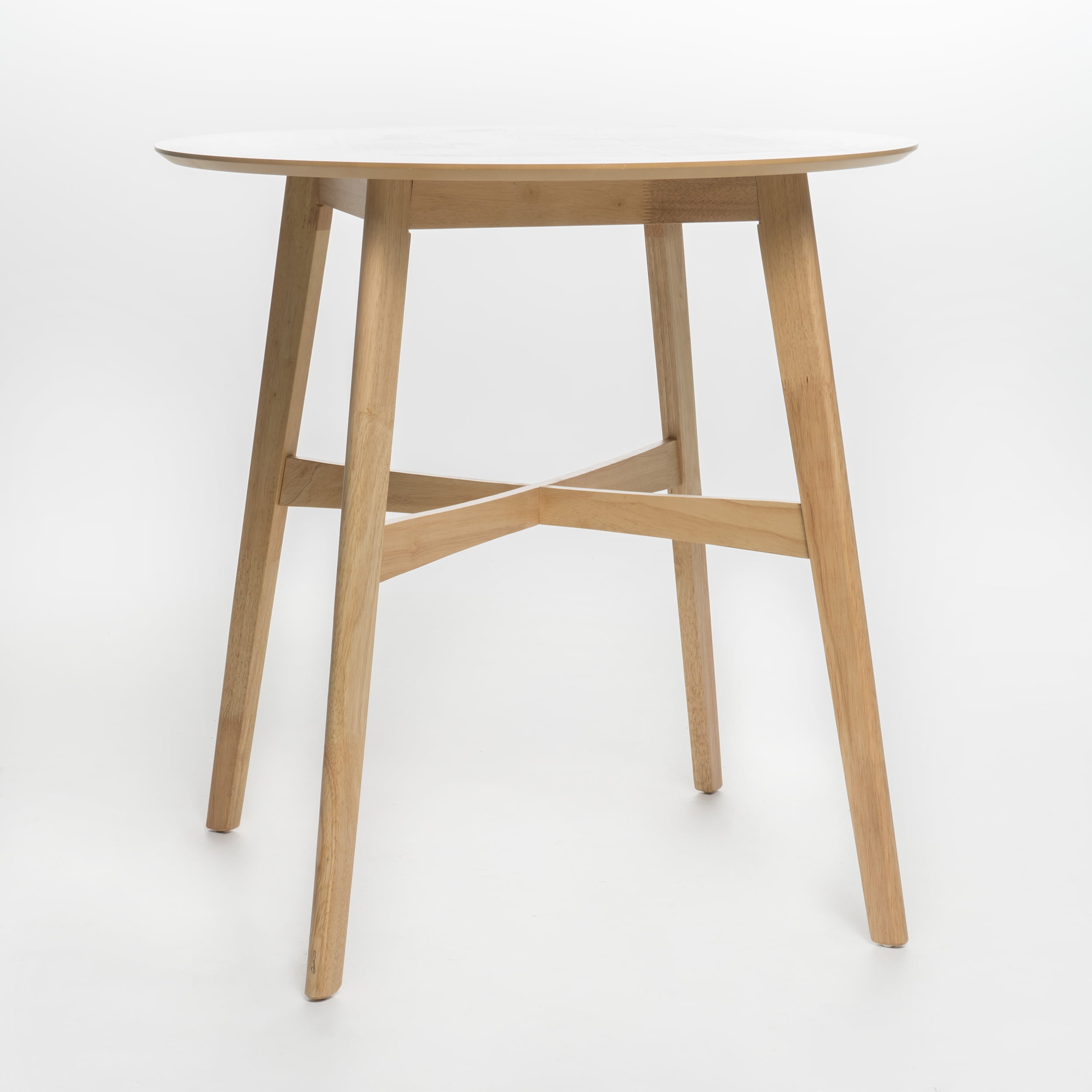 Round Counter Height Dining Table 35.4 Inch, Natural Oak Finish Bar Table for Kitchen Dining Room