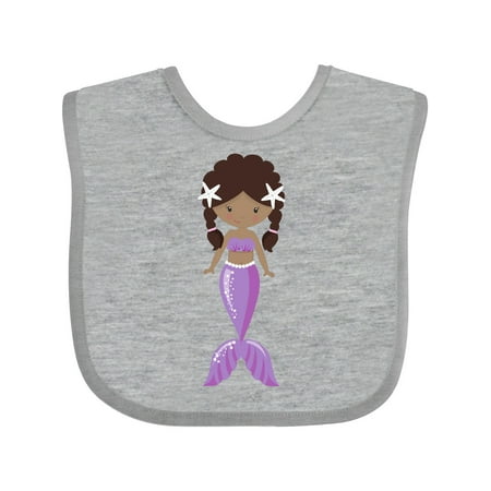 

Inktastic African American Mermaid Cute Mermaid Tail Gift Baby Girl Bib