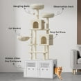thumbnail image 3 of Recinto de caja de arena oculta con árbol grande para gatos de 75 pulgadas, moderno 2 en 1, torre de varios niveles, mueble de baño con hamaca, postes rascadores de sisal y percha de felpa., 3 of 7