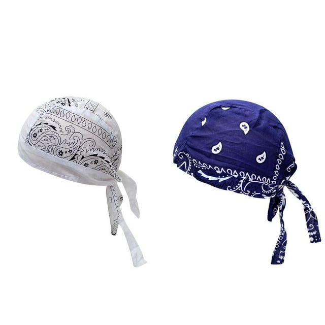 Sombreros de Pirata Ciclista Baoblaze Bandana Beanie Blanco Azul