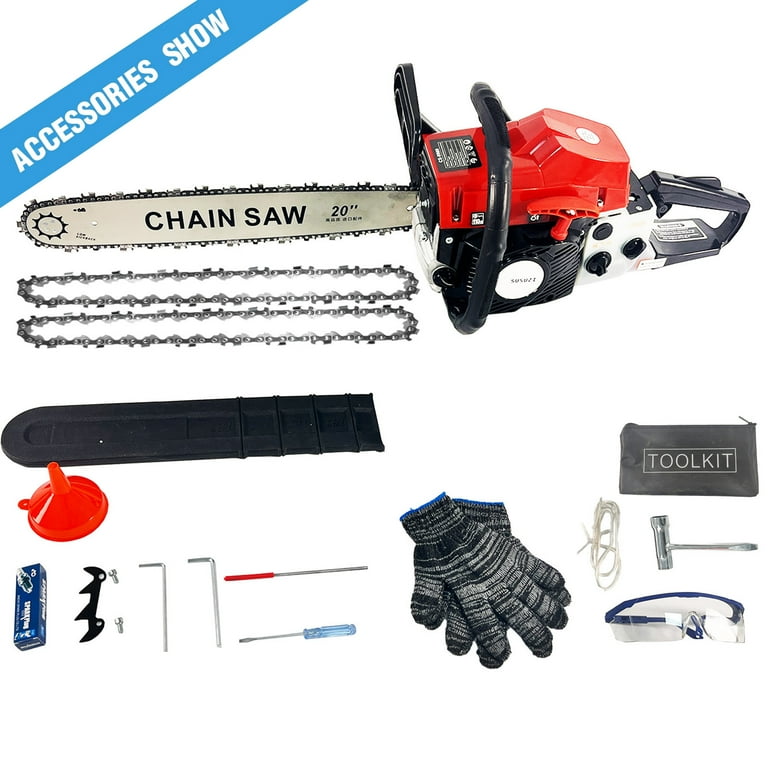 SUSUZI 20-inch Gas Chainsaw, 58CC 4-Stroke Engine, Auto Oiling