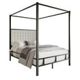 thumbnail image 3 of Home Design Ledbury Queen Panel Bed Frame with Sturdy Metal Canopy and Foam-Filled Headboard, Black, Easy Assembly, 3 of 5