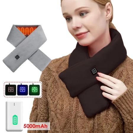 AYAMAYA Electric Heated Scarf Heating Pad Neck Warmer Heater Wrap with Power Bank Winter