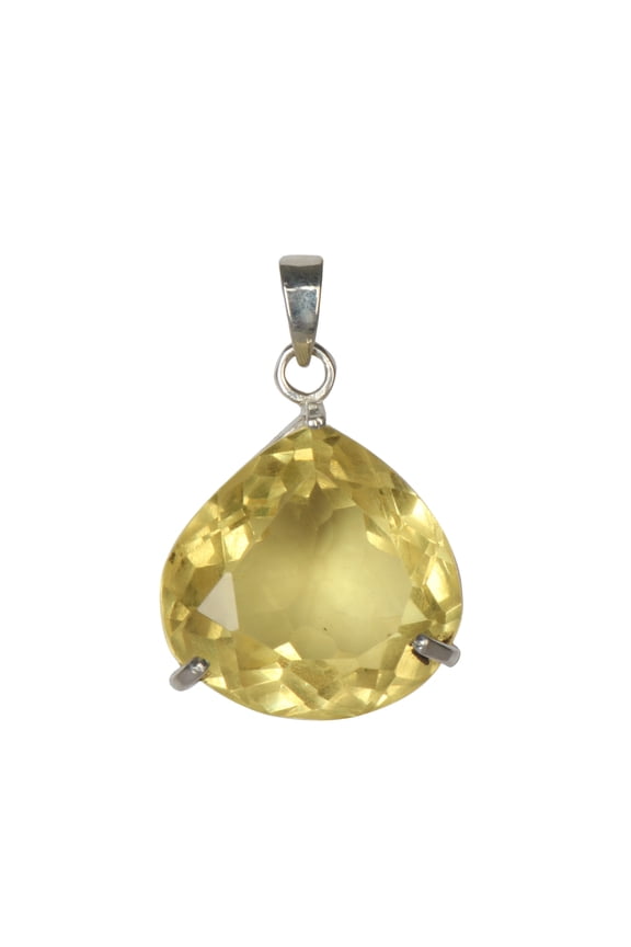80 Ct. Pear Cut Yellow Citrine Gemstone Pendant Yellow Stone 925 Silver Pendant Faceted Jewelry Yellow Gemstone Citrine Pendant Without Chain Yellow Birthstone Pendant Women Crystal Pendant