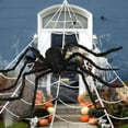 thumbnail image 3 of Halloween Spider Decorations Set - 200” Triangular Spider Web + 50” Giant Fake Spiders - Perfect Outdoor and Indoor Halloween Decorations Kit for Yard Home House, 3 of 6