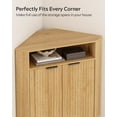 thumbnail image 4 of Joyyskill Fluted Corner Cabinet with Storage, Modern Floor Cabinets with Adjustable Shelf & Metal Legs Wooden Narrow Cabinet Organizer, Natural Oak, 4 of 7