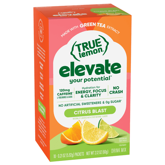 True Lemon Elevate Your Potential Citrus Blast Flavored Powder, 10 Ct. Drink Mix Packets
