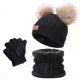 thumbnail image 1 of Hat Set Soft Material Non Fading Gloves Hat Scarves Suitable For Baby Skin Odorless Warm Baby Hats Skullcap Childrens Hats, 1 of 2