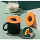 thumbnail image 5 of Bearachild Tapas de taza con soporte para cuchara Tapa de taza a prueba de fugas Tapa para beber extraíble Teteras Naranja, 5 of 6