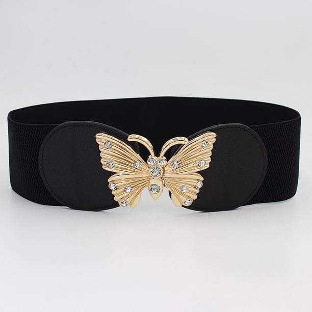 CBGELRT Women Belt Vintage Black Leather Wide Belts with  display picture 3