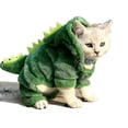 thumbnail image 1 of Ropa para gatos, disfraz de dinosaurio divertido de invierno, abrigo cálido de felpa para perros y gatos, sudaderas con capucha de lana, suéter, ropa para gatitos - XS -dontodent Kuyhfg Sin marca, 1 of 3