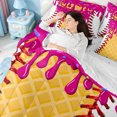 thumbnail image 5 of Homewish Watercolor Ink Painting 7 Pieces Bedding Comforter Set,Baseball Sport Full Bedding Set,Yellow White Hotpink Fitted Sheet Flat Sheet For Teens,Microfiber Bedroom Decor Reversible, 5 of 8