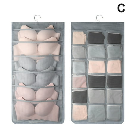

Double-Side Hanging Underwear Organizer Hanging Underpants Bra Socks Storage Bag
