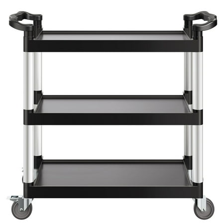 500 lbs Capacity Heavy Duty Utility Cart 3-Tier Service Cart with Wheels for Restaurant & Warehouse