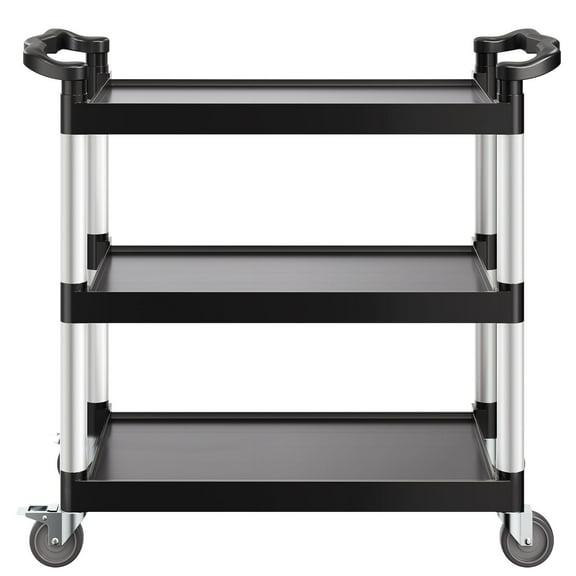 500 lbs Capacity Heavy Duty Utility Cart 3-Tier Service Cart with Wheels for Restaurant & Warehouse