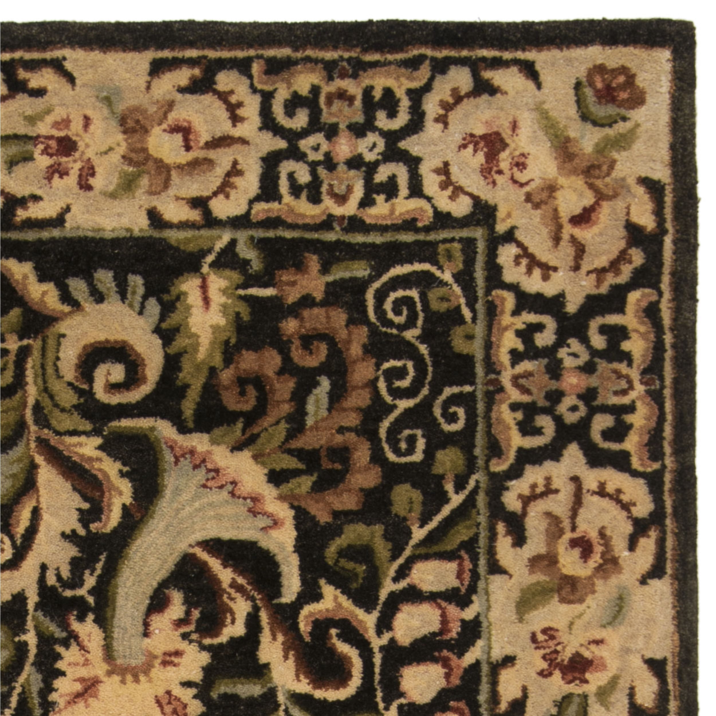 SAFAVIEH Bergama Pompeii Floral Bordered Wool Area Rug, Charcoal, 4' x 6'