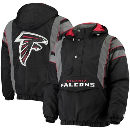 Atlanta Falcons Starter Thursday Night Gridiron Reflective Stripe Half-Zip Hooded Jacket - Black