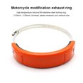 thumbnail image 4 of Transemion Universal Motorcycle Round Oval Exhaust Protector Pipe Stainless Steel Clasp Fixing Rings Accessories Replacing Parts Orange 1Set, 4 of 6