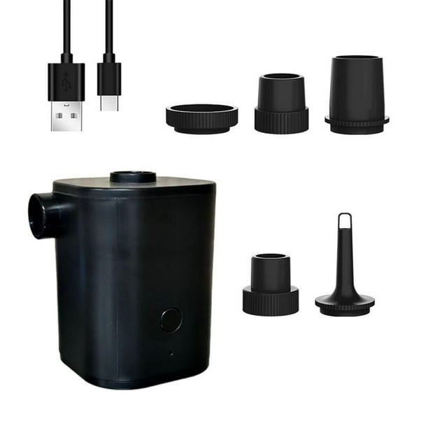 Bomba de aire eléctrica, minibomba universal para colchones inflables Negro