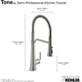 thumbnail image 4 of KOHLER 23765-CBL Tone Semi Professional Kitchen Faucet, Matte Black/Polished Chrome, 4 of 5