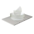 thumbnail image 2 of Kitchen Silicone Drying Mat | Folding Drainer Rack for Dishes & Food | Fast-Draining Odorless Pad | Hangable & Roll-Up Storage | Non-Slip | 15.6x9.8 Inch | Easy Clean | 1 Piece | Gray or White, 2 of 5