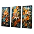 thumbnail image 3 of Designart "Tropical Tangle Orange Blue painting III" Abstract Collages Wall Art Set Of 3 - Multi-Color Collages Gallery Wall Set For Home Decor, 3 of 7