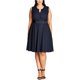 thumbnail image 1 of City Chic Vestido acampanado sin mangas plisado para mujer, azul, 20W City Chic Alinear, 1 of 2