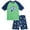 Blue/Green Dino, variant on iXtreme Boys Rash Guard Set - 2 Piece UPF50+ Quick Dry Short Sleeve Swim Shirt & Swim Trunks for Boys