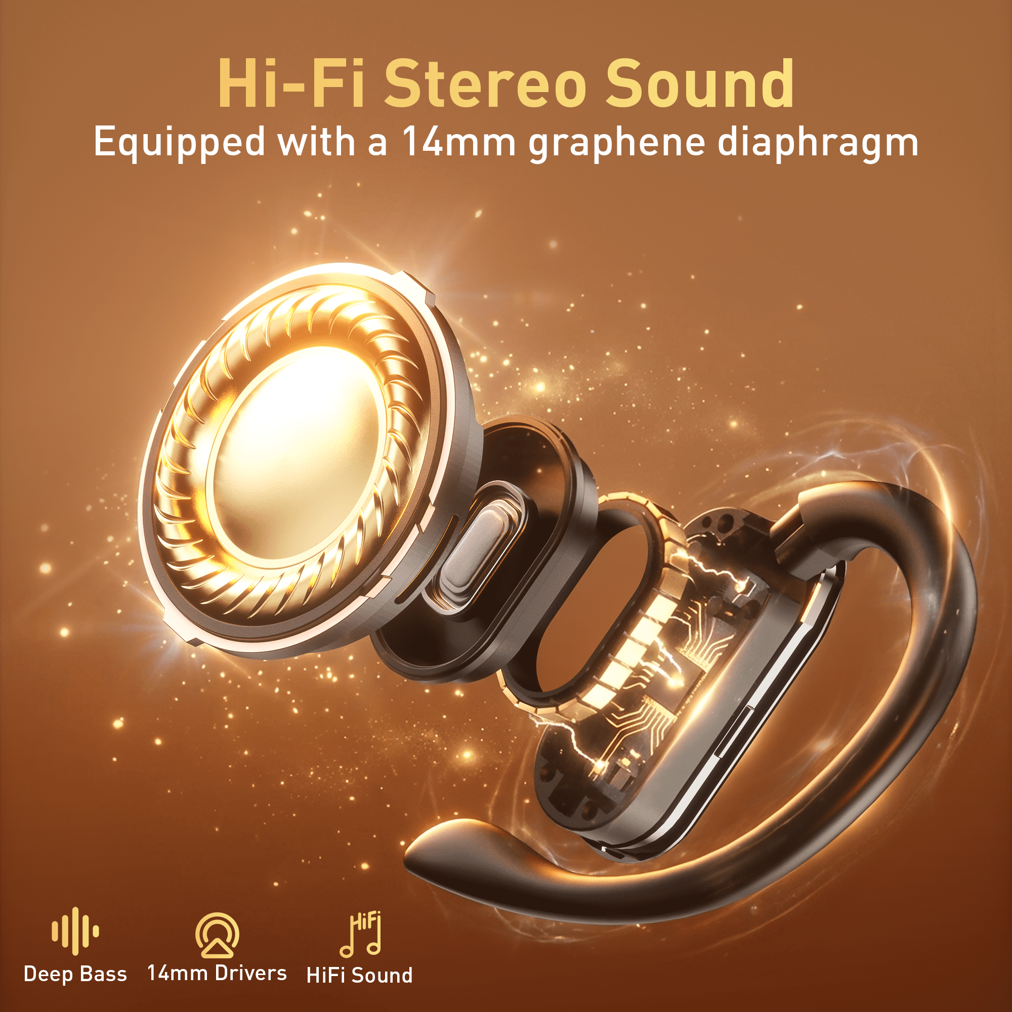 ETEPEHI Wireless Earbuds - 68Hrs Bluetooth 5.4 Headphone Sport, Bluetooth Earbuds Stereo Deep Bass Over Ear Bud with Earhooks, Wireless Headphones for Workout/Running thumbnail 12