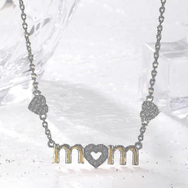 Love Mom Letters Pendant Necklace Gold Rose Gold Silver Necklace Mother's Day Thanksgiving Birthday Gift