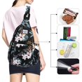 thumbnail image 5 of HAWEE Rope Sling Bag for Women and Men Casual Cross Body Backpack Adjustable Anti-slip Strap/ Bottle Pocket/ Earphone Hole for Travel Hiking Sports, Coconut Palm, 5 of 7