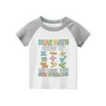 thumbnail image 1 of T-shirt Raglan pour Garçons Bébé Personnalité Mignon Imprimé Lettres Dessin Animé Manches Courtes Col Rond T-Shirt Taille 7-8T, 1 of 2
