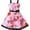 Pink, variant on Girls Pink Heart Print Bow Tie Party Sundress Kids Clothes 4-5