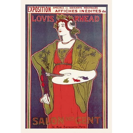 Poster for the 1897 exhibition which featured 60 maquettes and was described in the publication La Plume  This is regarded as one of Rheads best works Poster Print by Louis