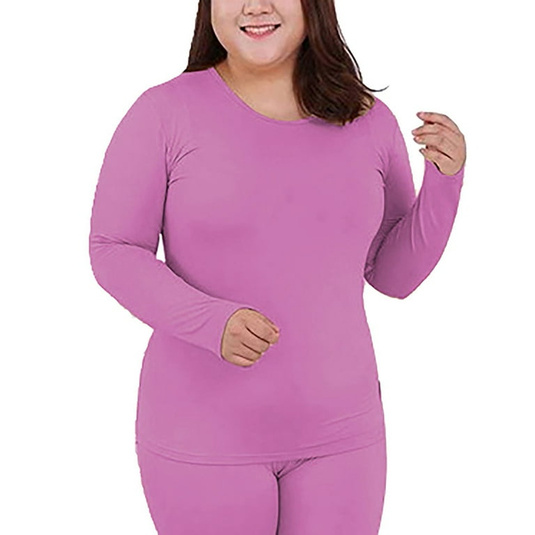 TANGNADE Women's Thermal Underwear Long Top Bottom Set Solid