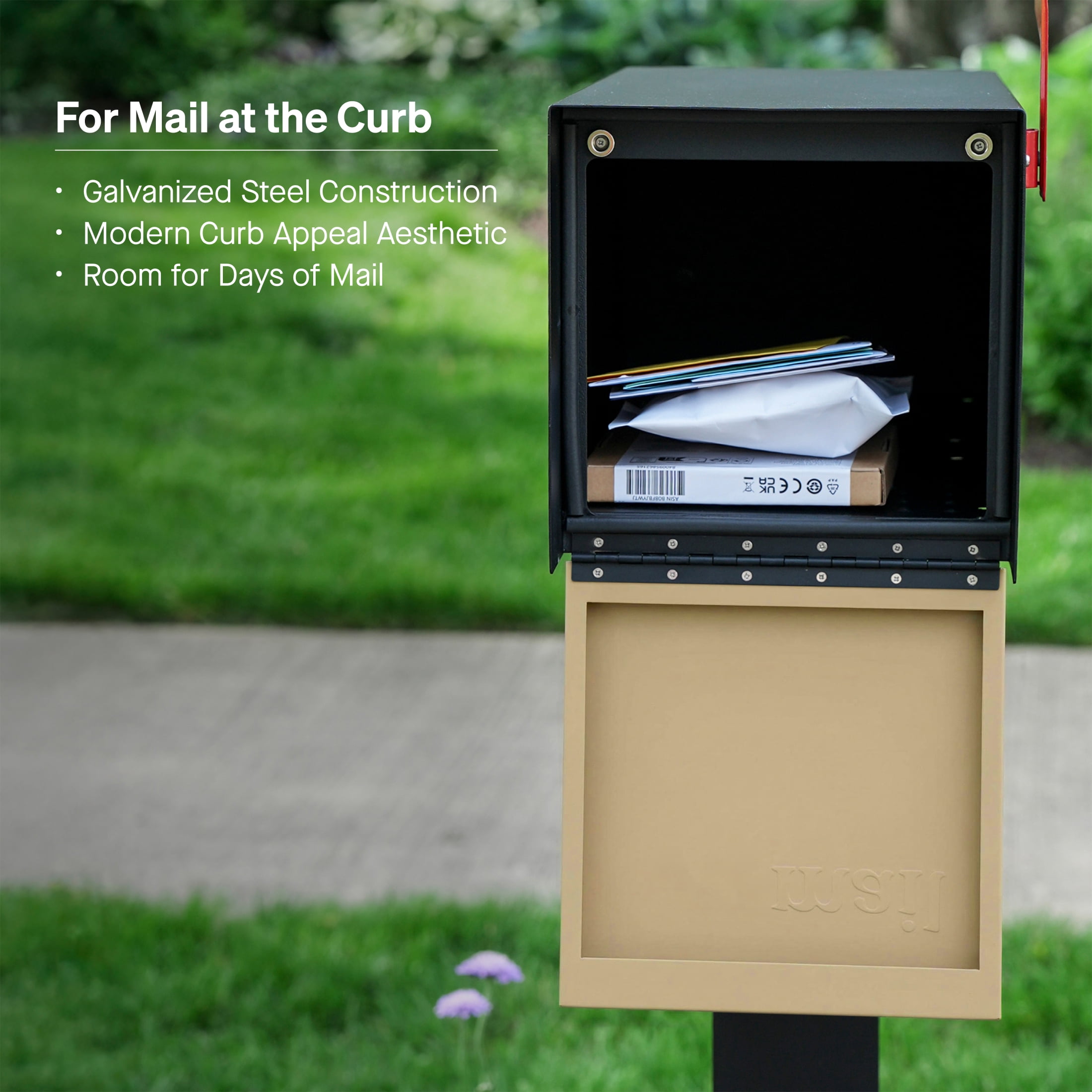 Adoorn Post Mount Mailbox | White Oak