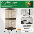 thumbnail image 4 of Garvee 55-Inch Double Stackable Bird Cage, Rolling Stand, Large Wrought Iron Aviary with Pull-Out Tray & 4 Access Doors, Open Play Top with Wooden Perches for Parakeets, Canaries, 4 of 8
