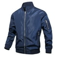 thumbnail image 4 of SWSMCLT Men's Bomber Jackets Lightweight Windbreaker Casual Light Flight Jacket Coat Military Full Zipper Outwear Zip UpSportswear Long Sleeve Sports Navy 40, 4 of 5