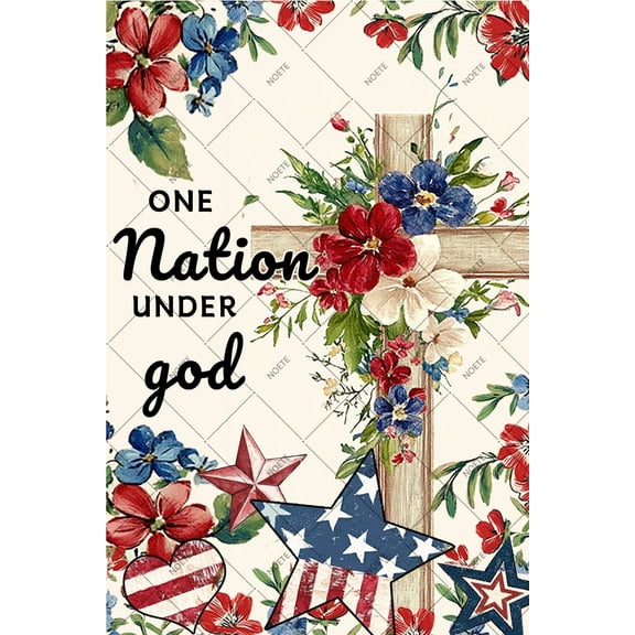 Noete 8x12 inch Patriotic Metal Tin Sign - American Flag Decor for Memorial Day, 4th of July, Bar, Home & Living Room - Rustic Outdoor & Indoor Wall Decoration