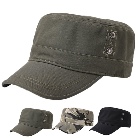 Mens Fashion Casual Cotton Flat Top Sunshade Washing Hat Hiking Hat Hat