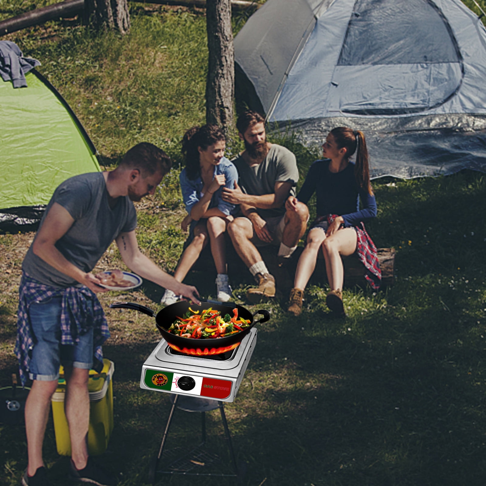 Vivicreate Camping Gas Stove, Portable Outdoor Propane Burner for Camping, Hiking, and Fishing, Aluminum