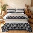 thumbnail image 2 of Erosebridal Hippie Damask Quilt Full, Boho Zebra Print Full Bedspread Sets, Black White Beige 3 Pieces, 1 Coverlet and 2 Pillowcases, 2 of 7