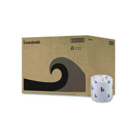 Boardwalk Bathroom Tissue, Standard, 2-Ply, White, 4 x 3 Sheet, 500 Sheets/Roll, 96/Carton